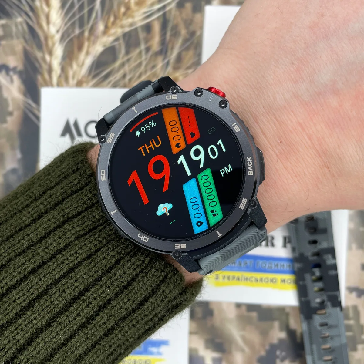 Розумні годинники Modfit Sniper Pro чорні 41 мм з фітнес-трекером і пульсометром