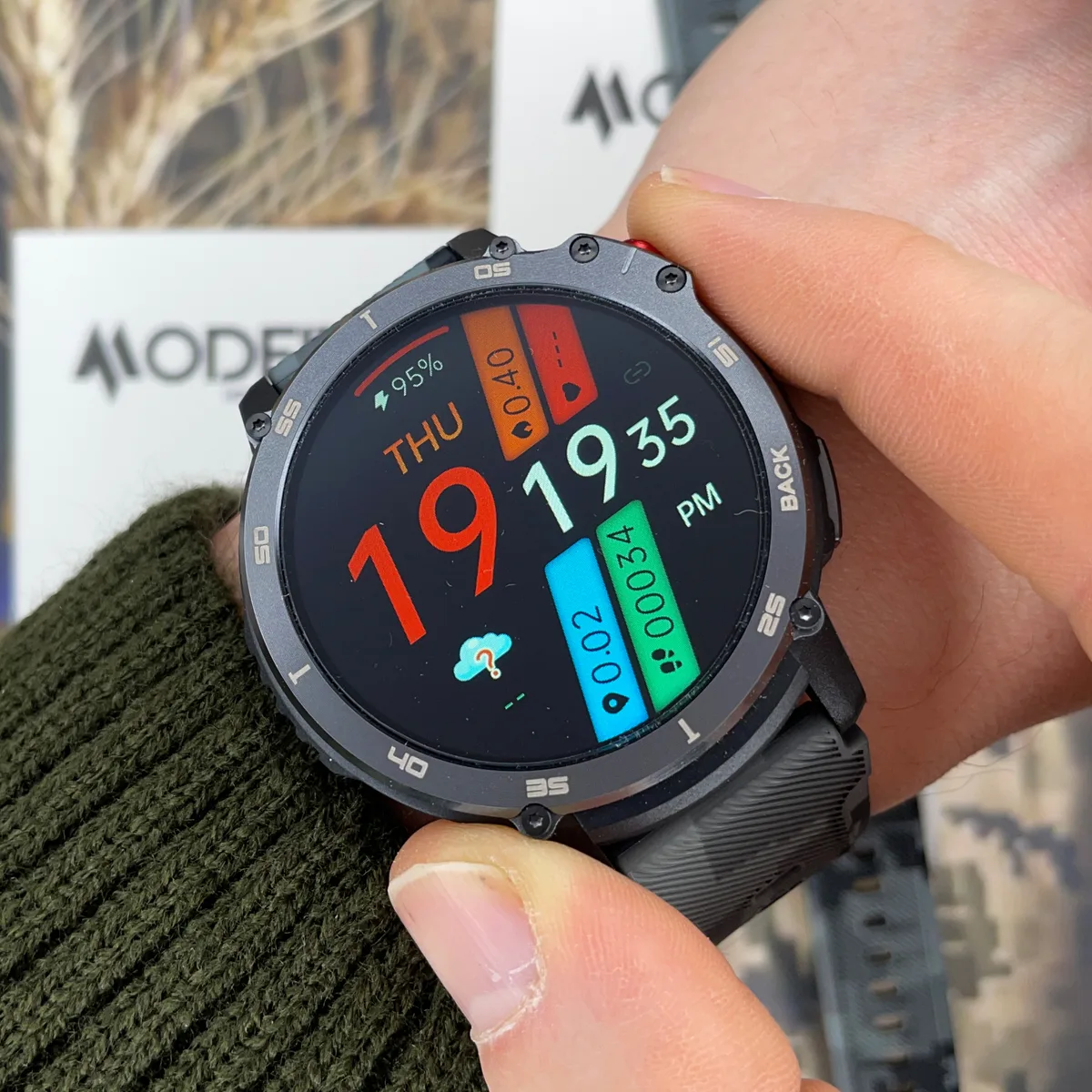 Розумні годинники Modfit Sniper Pro чорні 41 мм з фітнес-трекером і пульсометром