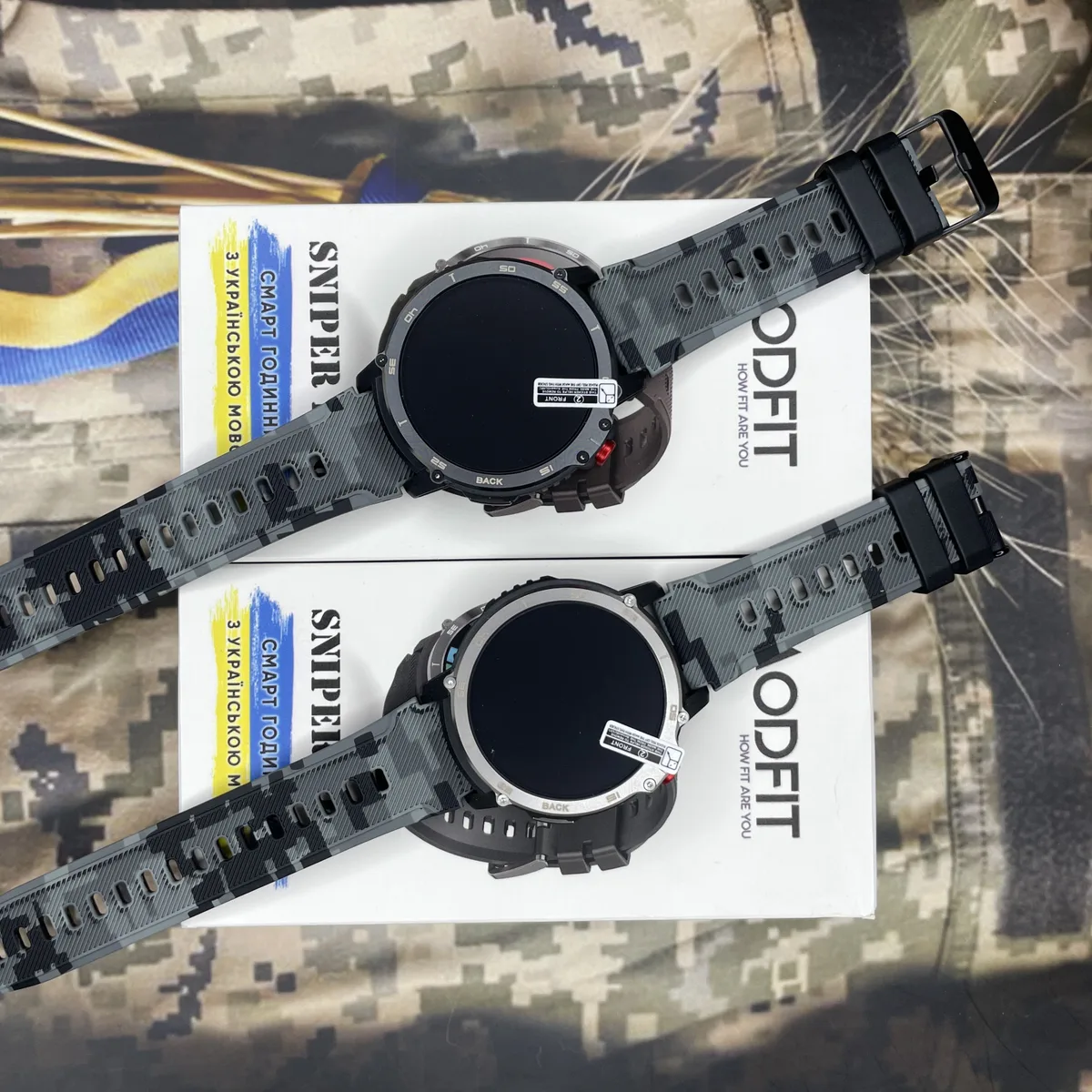 Розумні годинники Modfit Sniper Pro чорні 41 мм з фітнес-трекером і пульсометром