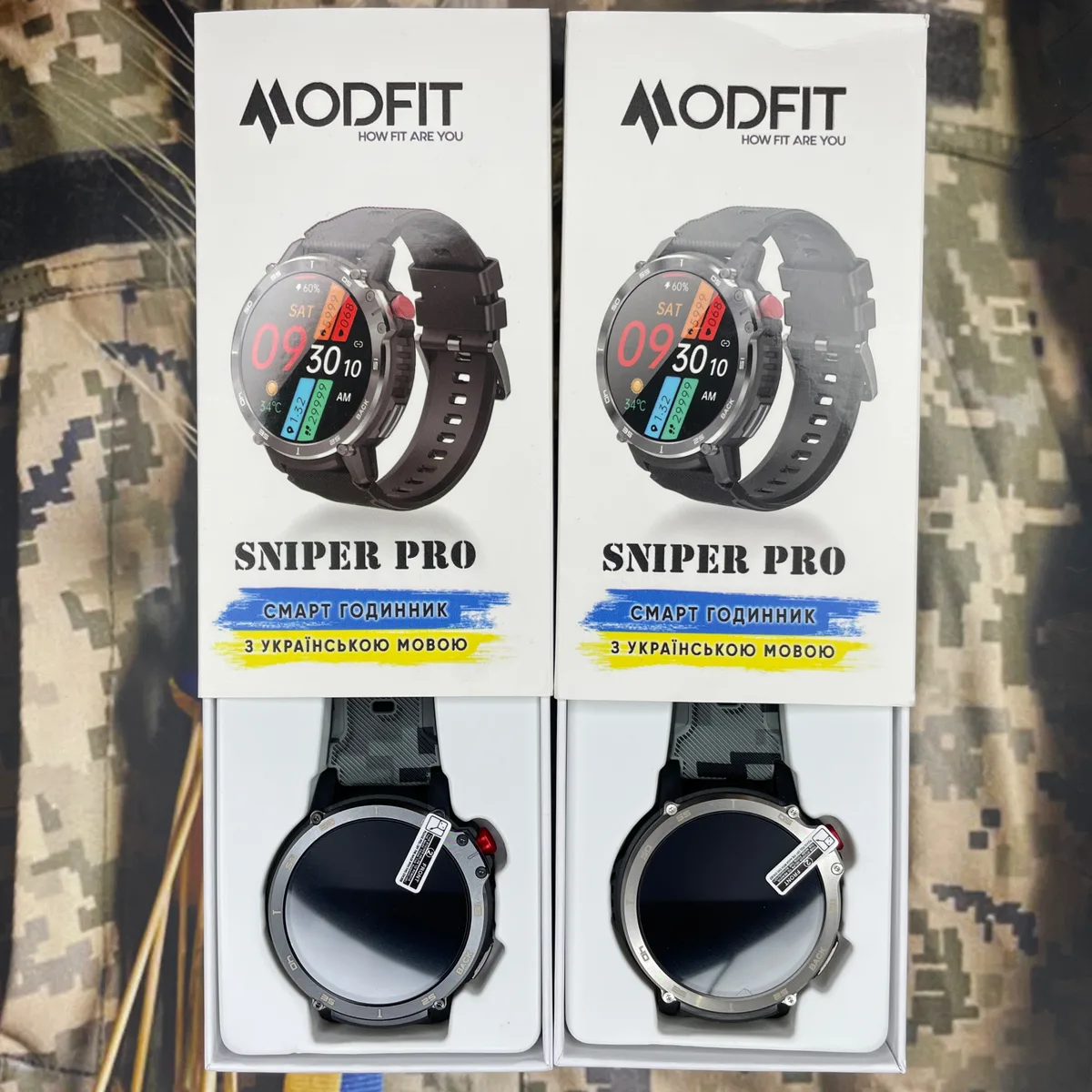 Розумні годинники Modfit Sniper Pro чорні 41 мм з фітнес-трекером і пульсометром