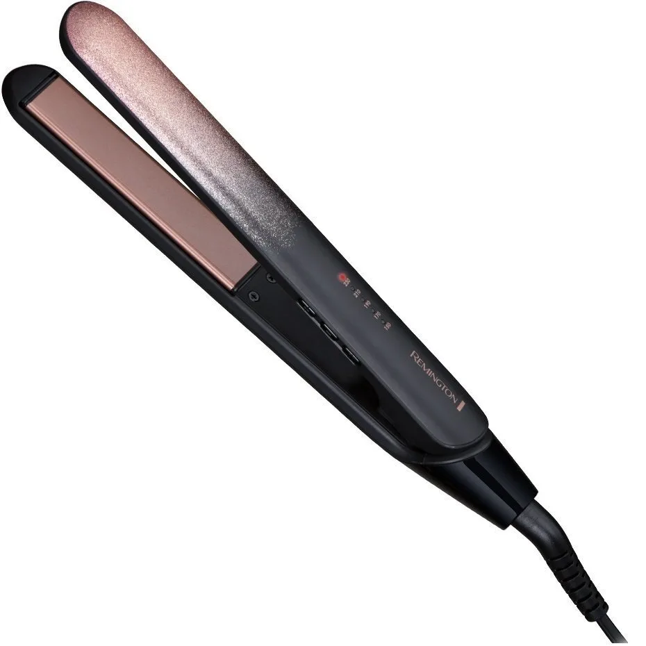 Випрямляч волосся Remington Rose Shimmer, 5 температурних режимів, 150-230°C, керамічне покриття, чорний з золотими акцентами.