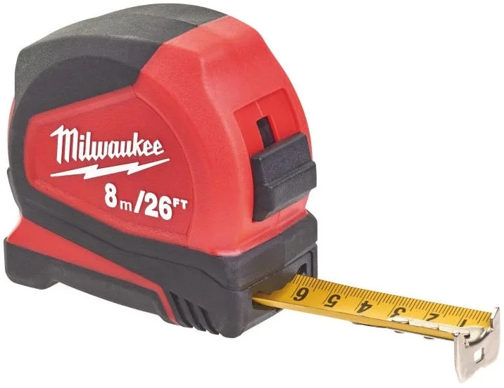 Рулетка Milwaukee АБС-пластик 8 м красная
