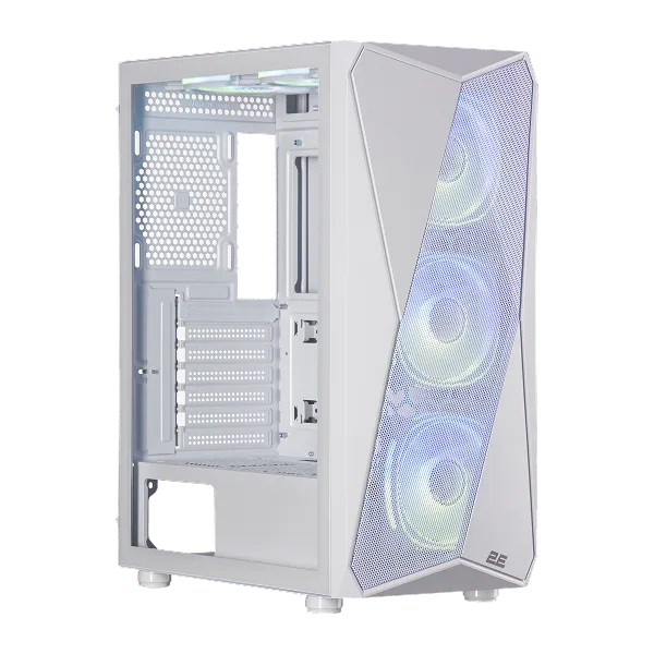 Корпус 2E GAMING Aruba G3313W, без БЖ 1xUSB3.0, 2xUSB2.0, 5x120мм ARGB, VGA 330мм, LCS ready, HUB, TG боковая панель, ATX, белый.