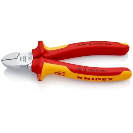 Кусачки-бокорізи KNIPEX хромованадієва сталь 160 мм червоні та жовті