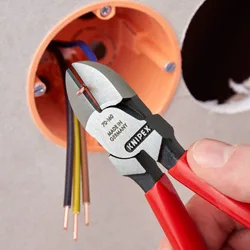 Кусачки-бокорізи KNIPEX хромованадієва сталь 160 мм червоні та жовті