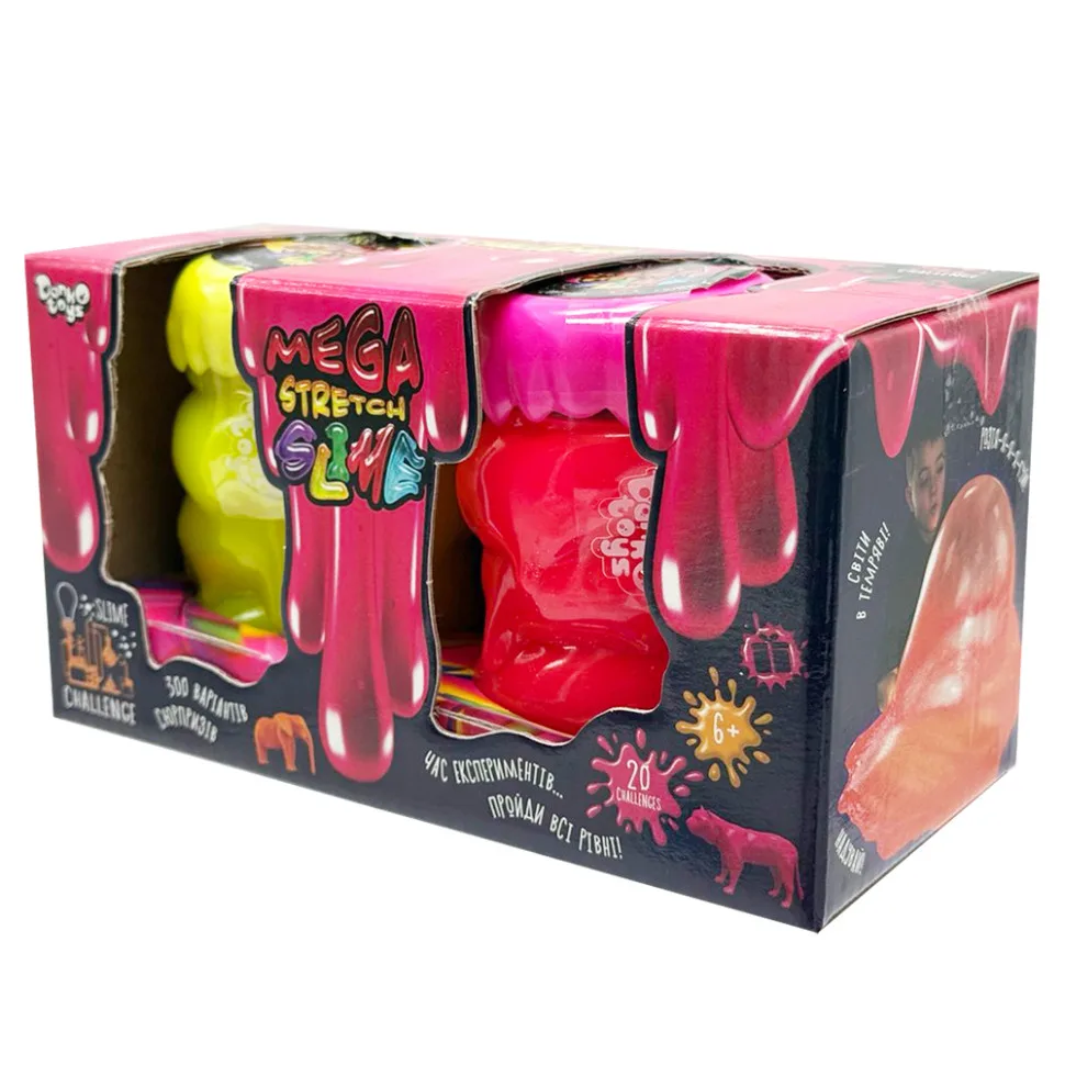 В'язка маса Danko Toys полімерна 2 банки 17,5х9,5х8,5 см Рожево-жовта
