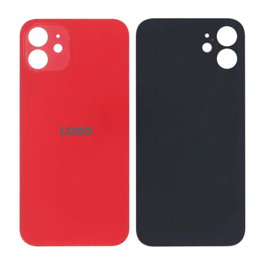Задня кришка Apple iPhone 12 Original Quality червона з великим вирізом під камеру