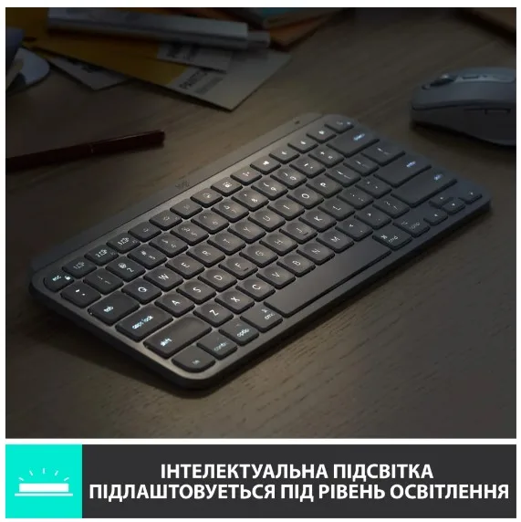 Клавіатура Logitech Бездротова Мембранна Підсвічування 295,9х131,95 мм Білий