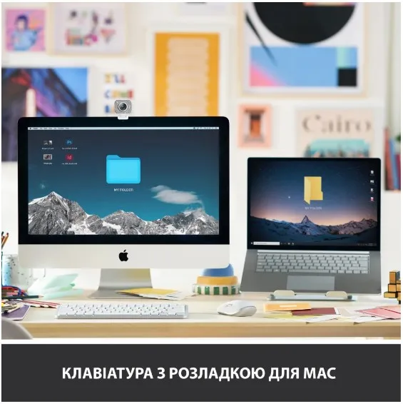 Клавіатура Logitech Бездротова Мембранна Підсвічування 295,9х131,95 мм Білий