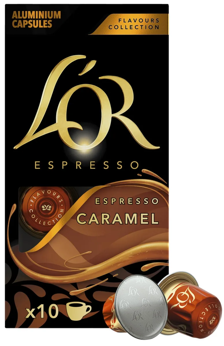 Кава L`OR в капсулах, Еспресо з карамеллю, арабіка, 10 штук, для Nespresso.
