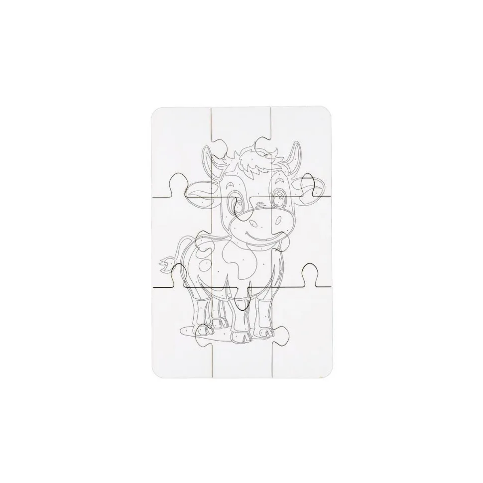 Дерев'яний пазл-розмальовка PuzzleOK ХДФ А5 Корівка