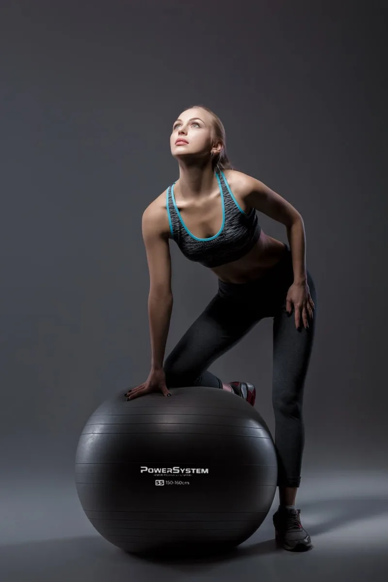 М'яч для фітнесу Active Point PVC 55 см Чорний