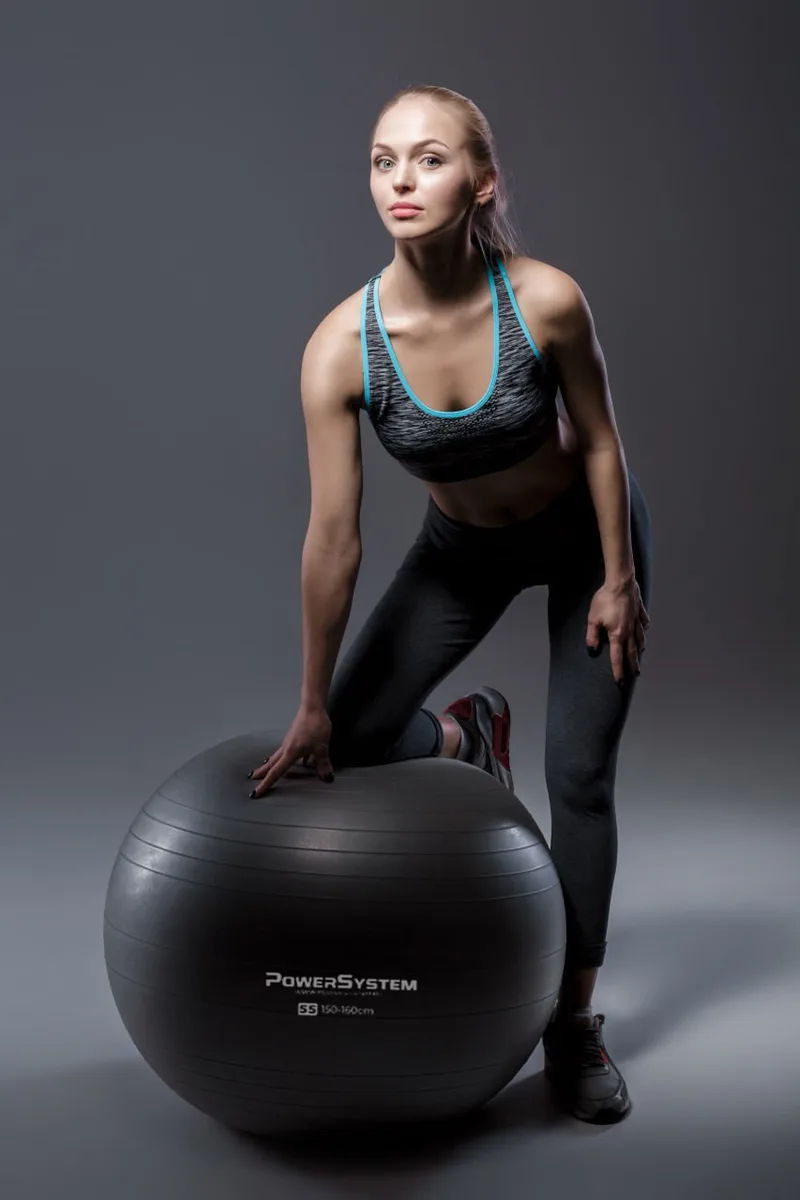 М'яч для фітнесу Active Point PVC 55 см Чорний