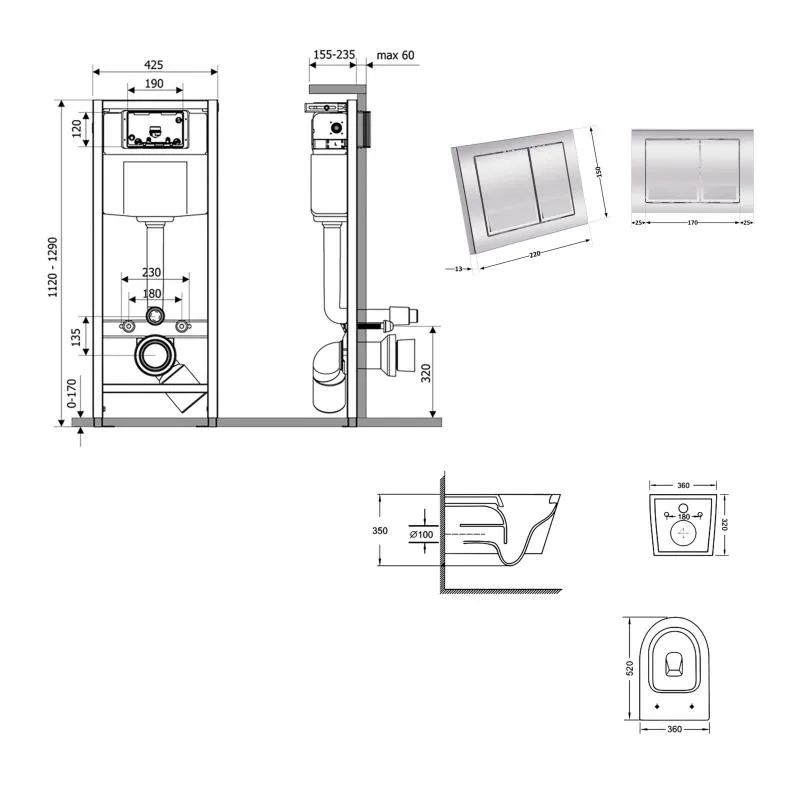 Підвісний унітаз Qtap Swan Ultra Quiet 520x360x320 мм кераміка білий