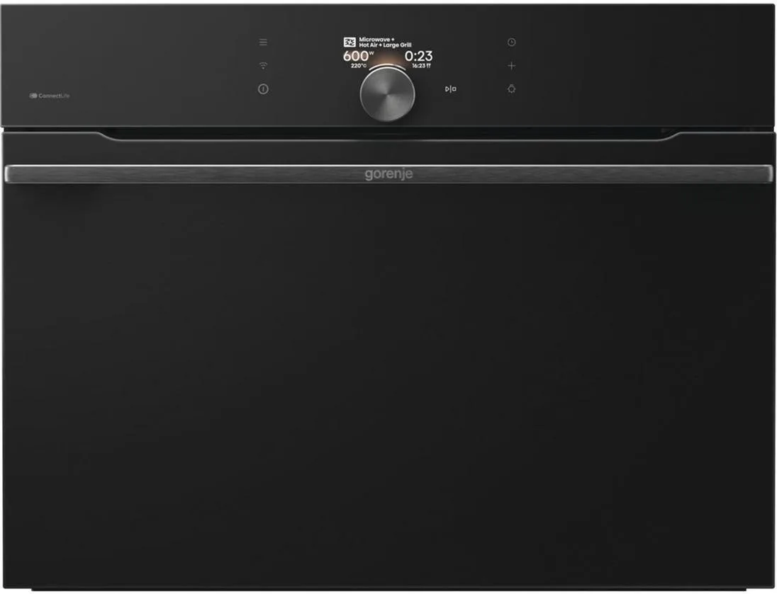 Духова шафа Gorenje електрична компактна 50л чорна з мікрохвильовою функцією Wi-Fi