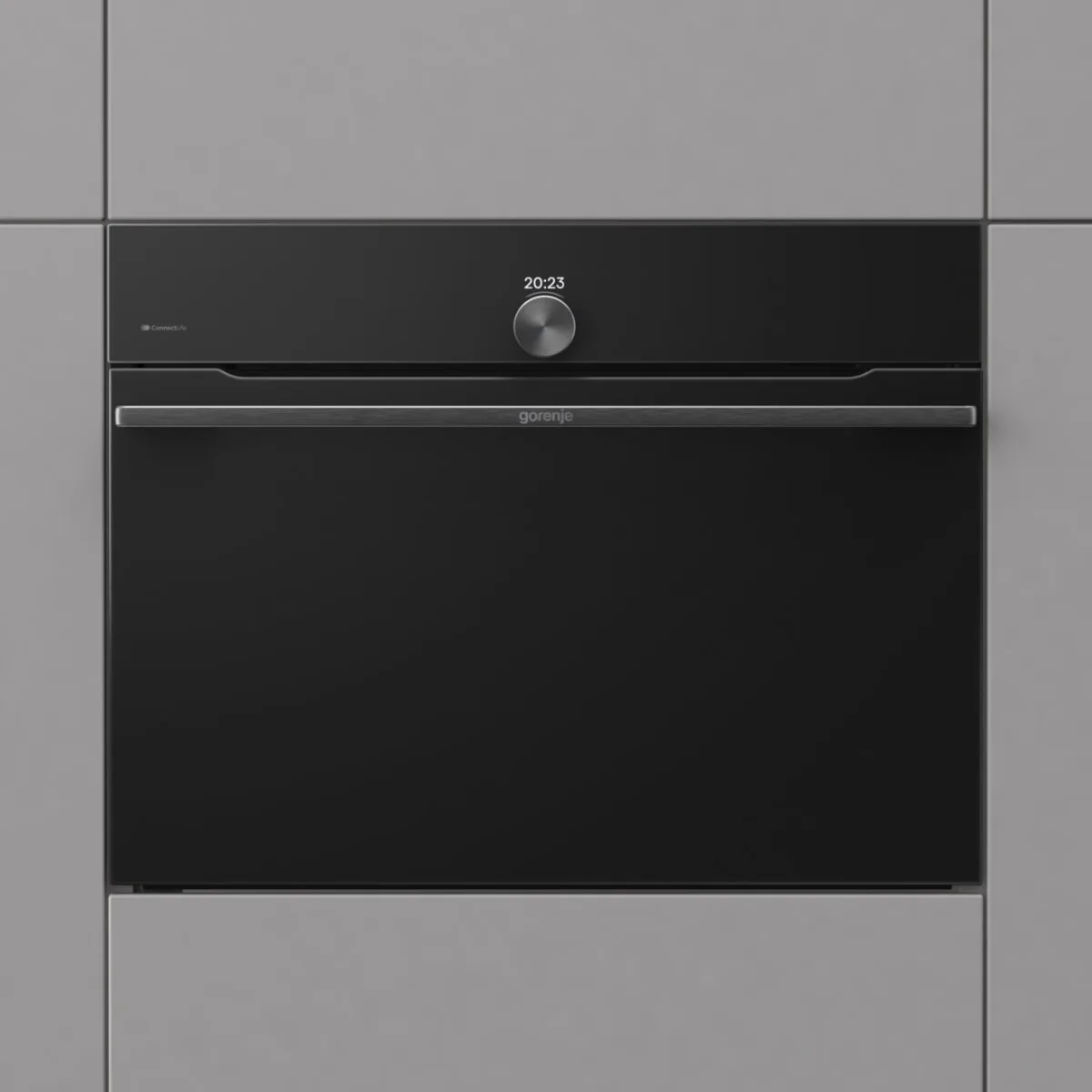 Духова шафа Gorenje електрична компактна 50л чорна з мікрохвильовою функцією Wi-Fi