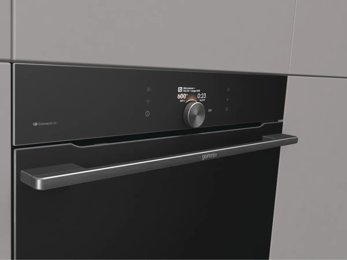 Духова шафа Gorenje електрична компактна 50л чорна з мікрохвильовою функцією Wi-Fi
