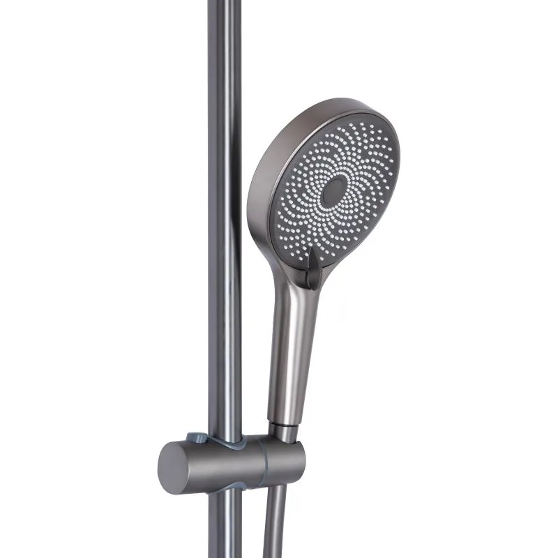 Душова система Qtap Slavonice Gunmetal Black PVD латунь 247х498х1013-1663 мм