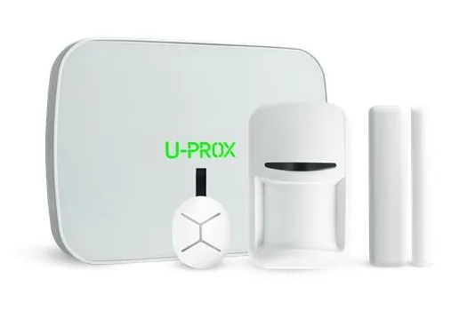 Комплект охранной сигнализации U-Prox MPX LE KF kit White, U-Prox MPX LE, U-Prox PIR, U-Prox WDC, U-Prox Keyfob B4, беспроводной, белый.