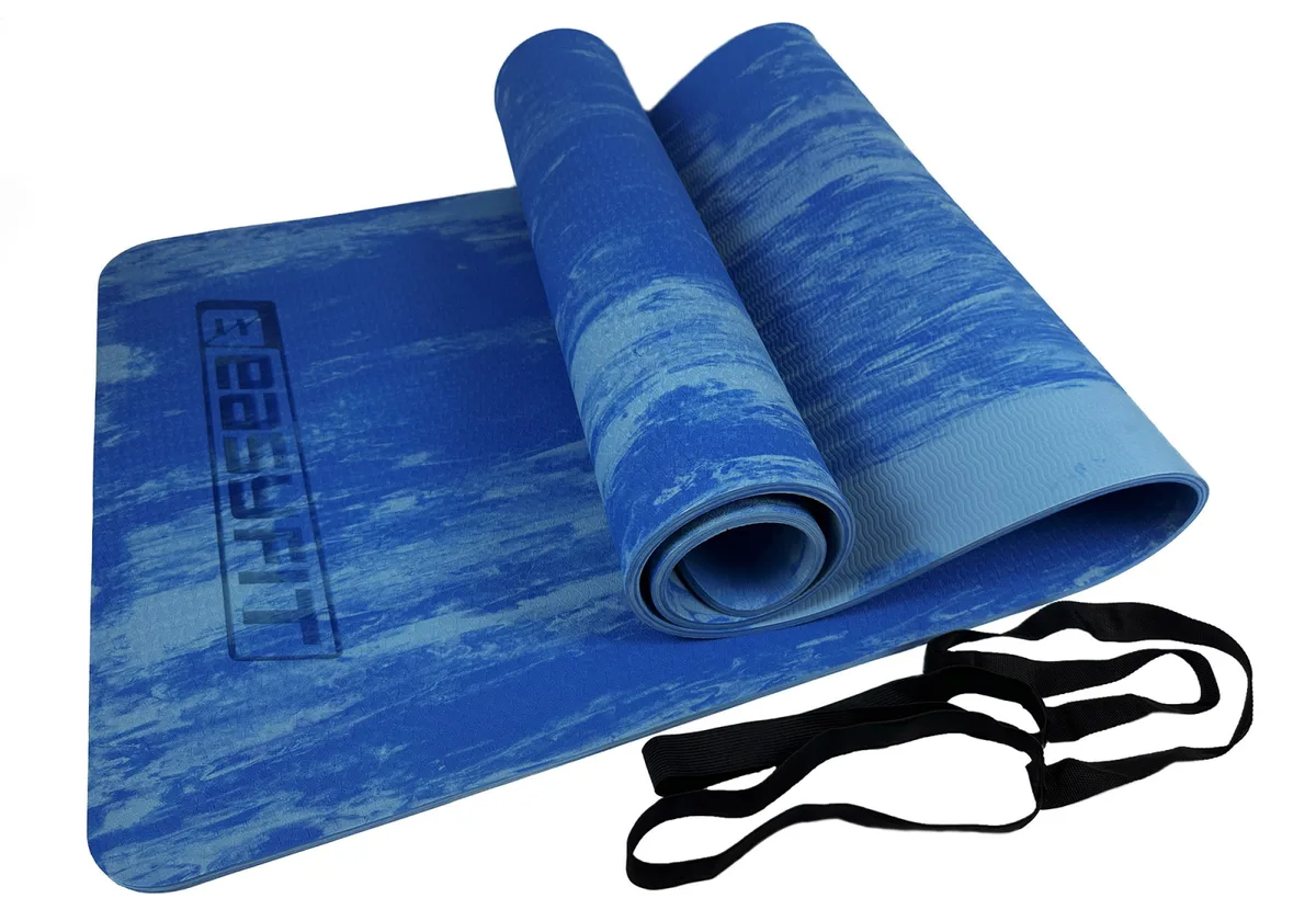 Коврик для йоги EasyFit s-EVA 183х61 см 8 мм Синій