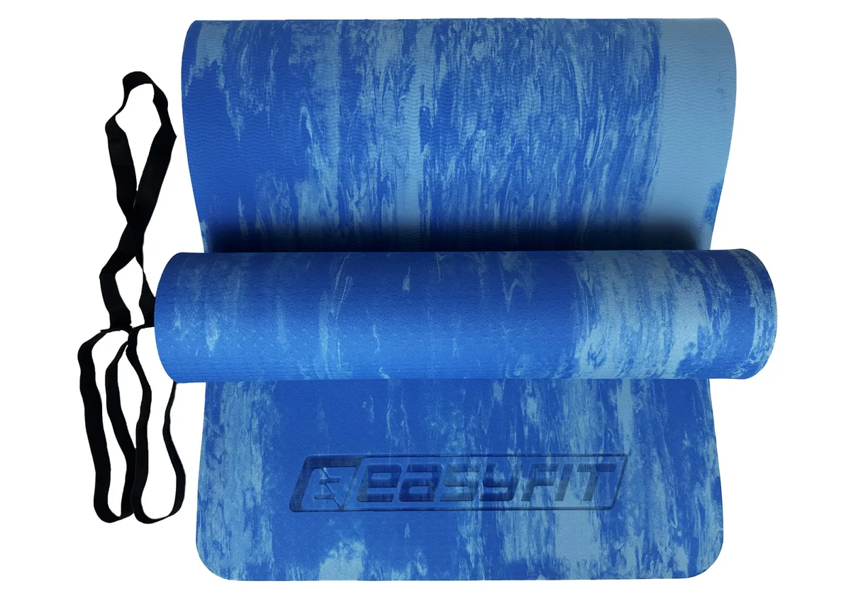 Коврик для йоги EasyFit s-EVA 183х61 см 8 мм Синій
