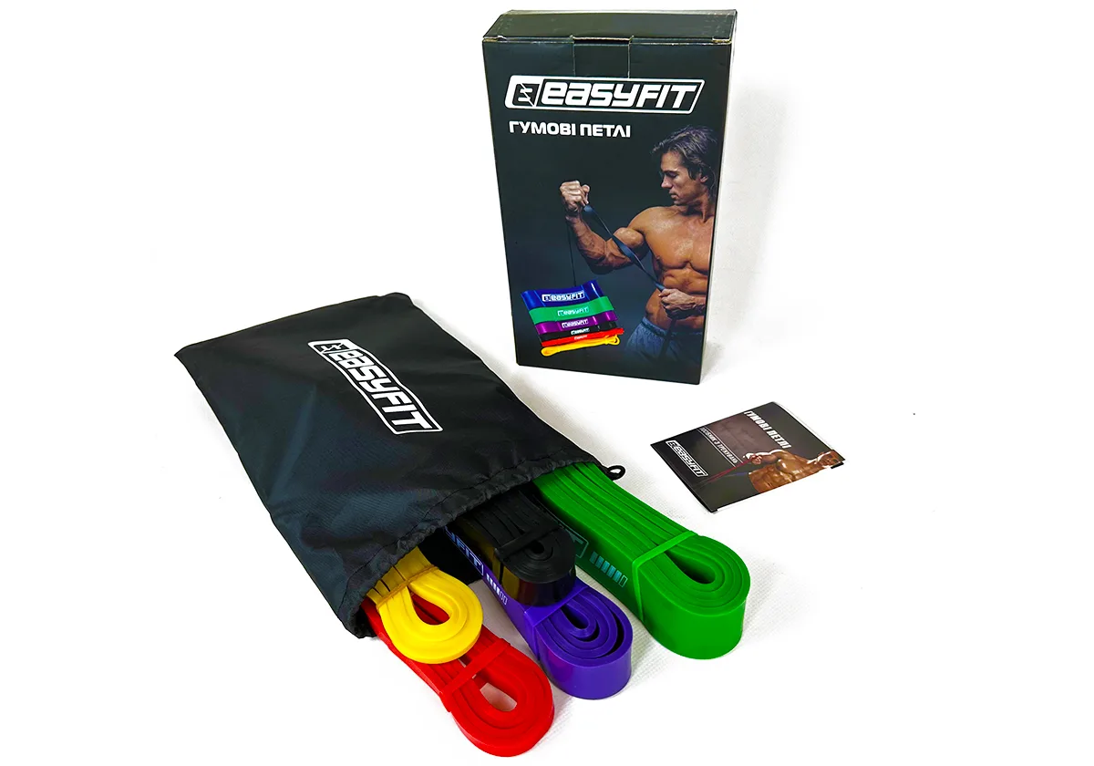 Резинові петлі EasyFit латекс 1-65 кг 5 шт кольорові