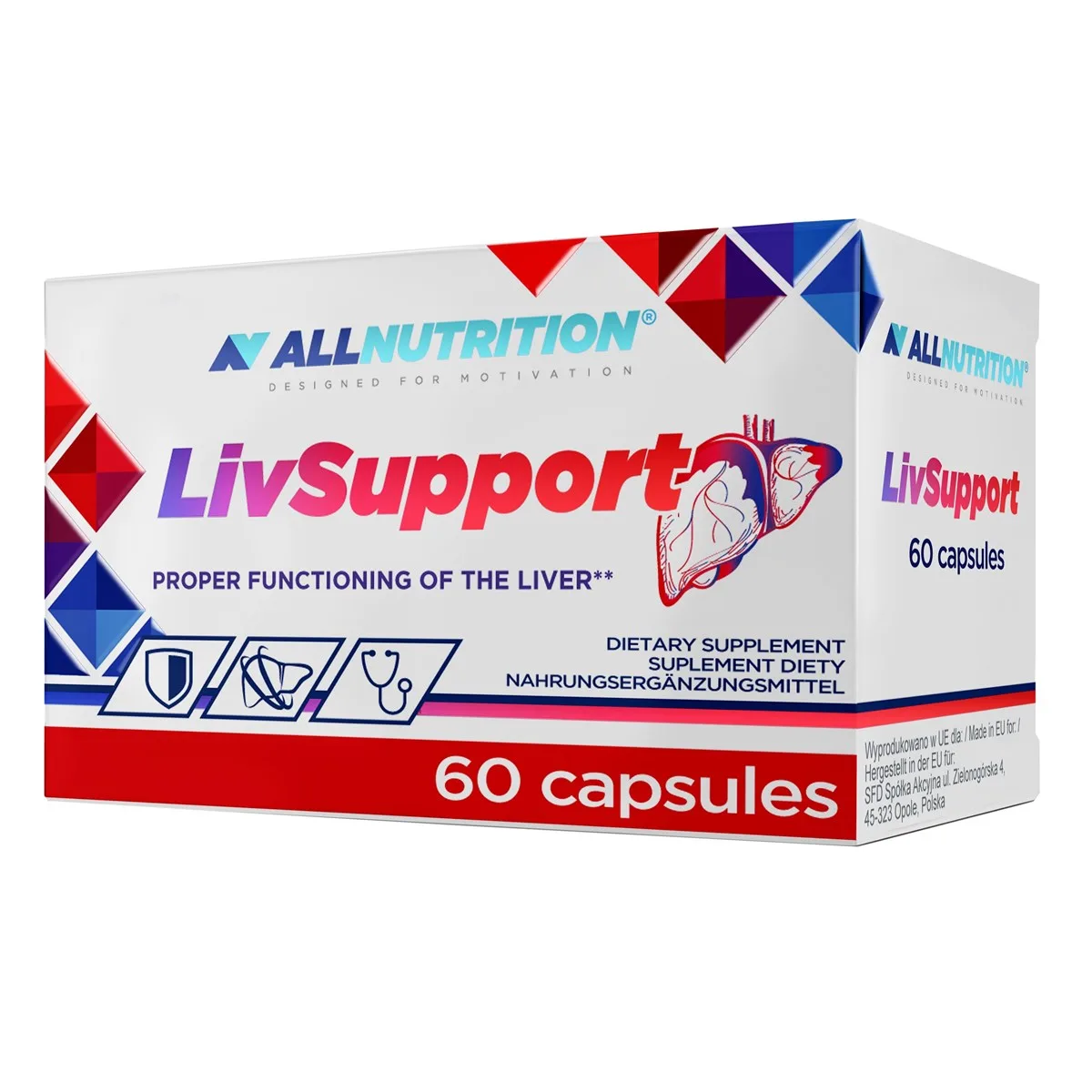 Біологічно активна добавка Allnutrition Livsupport 60 капсул соєві фосфоліпіди холін вітамін B6