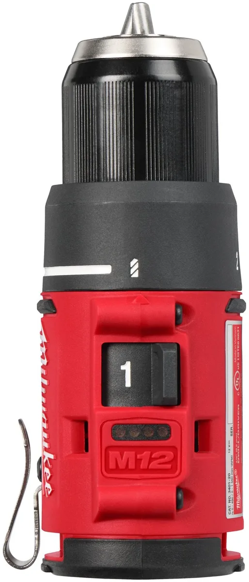 Акумуляторний шуруповерт-дриль Milwaukee M12 BLDDRC-202C 12В 2х2А·год 40Нм 0-550-1700об/хв ЗП C12C в кейсі, вага 1.2кг.