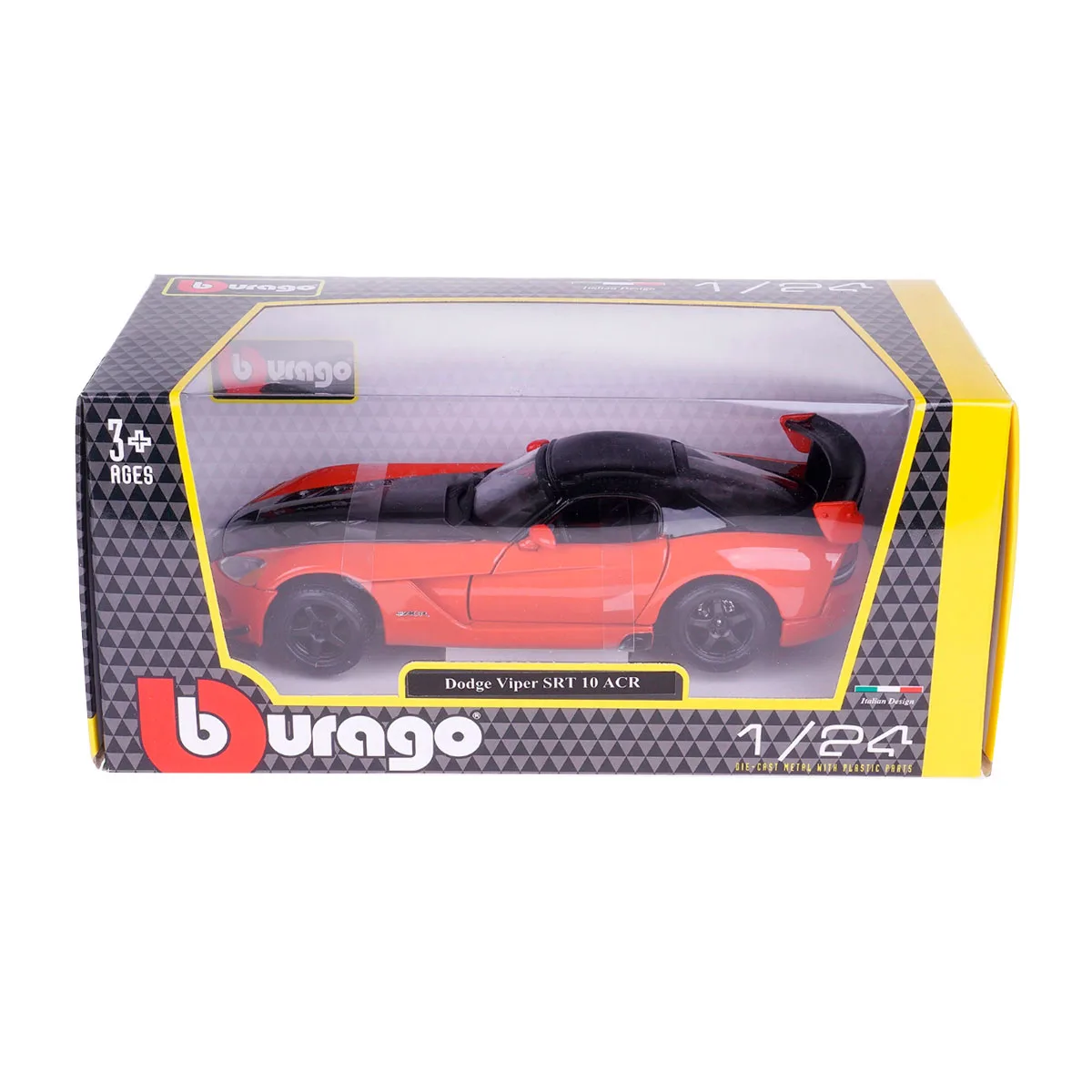Автомодель Bburago метал 1:24 помаранчево-чорний червоно-чорний