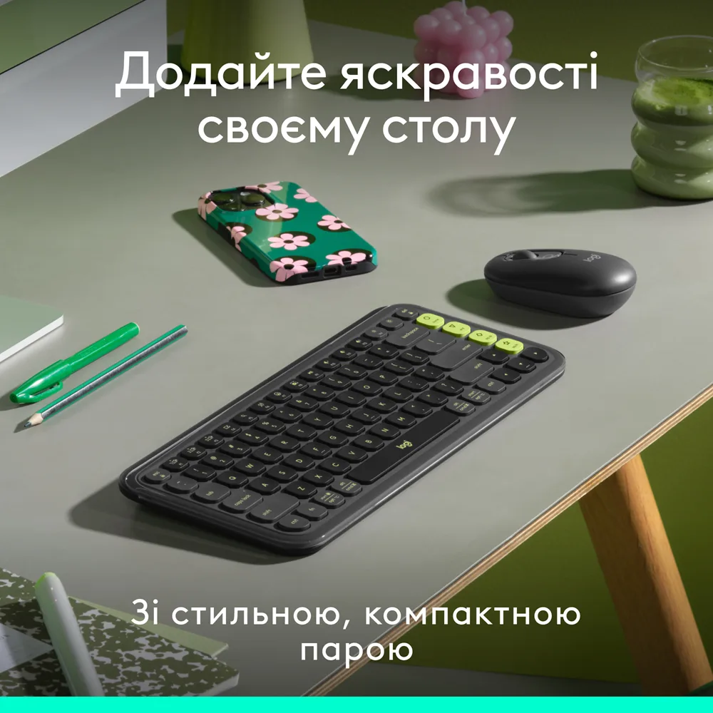 IT набір Logitech Клавіатура Миша Бездротові Bluetooth Сірий 321х137 мм 59х35 мм