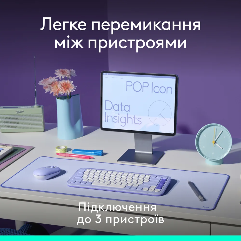 IT набір Logitech Клавіатура Миша Бездротові Bluetooth Сірий 321х137 мм 59х35 мм