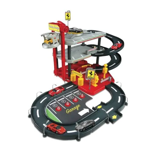 Игровой набор ГАРАЖ FERRARI 3 уровня 2 машинки 1:43 Bburago для детей автогараж для коллекционирования
