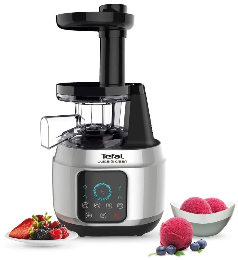 Соковыжималка Tefal шнековая пластиковая 42,2х25,6х18,5 см черная серебристая