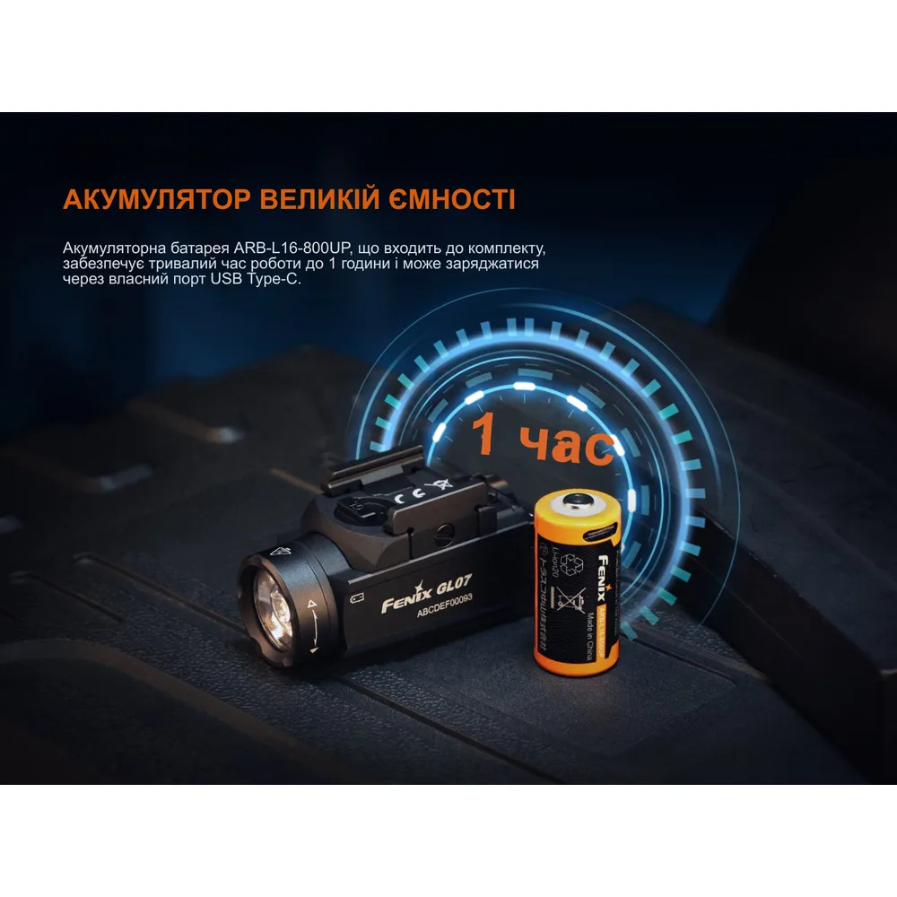 Ліхтар до пістолета Fenix алюміній 66,3х28,2х31,6 мм білий