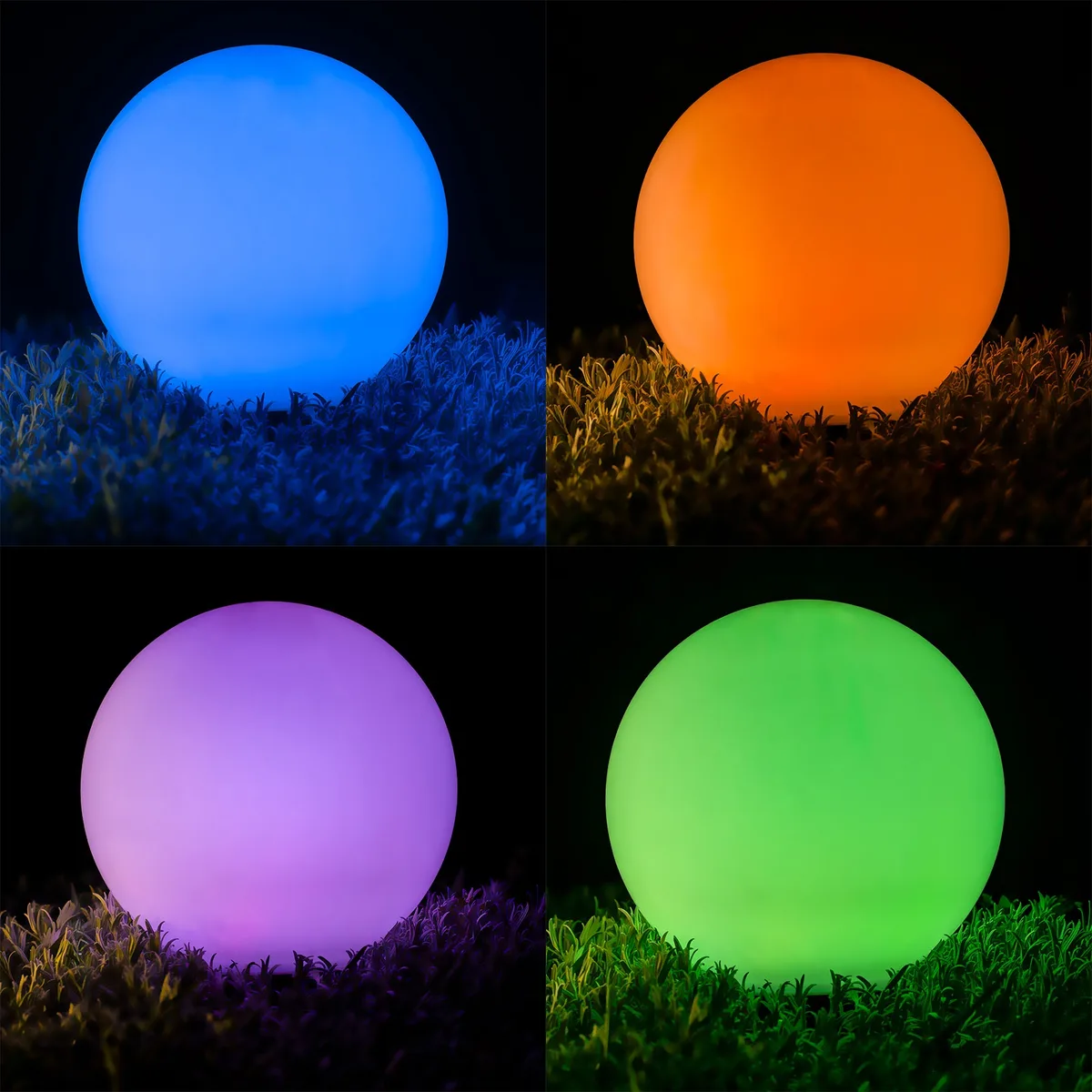Садова RGB куля LumiLED полікарбонат 25 см асорті на сонячній батареї IP44