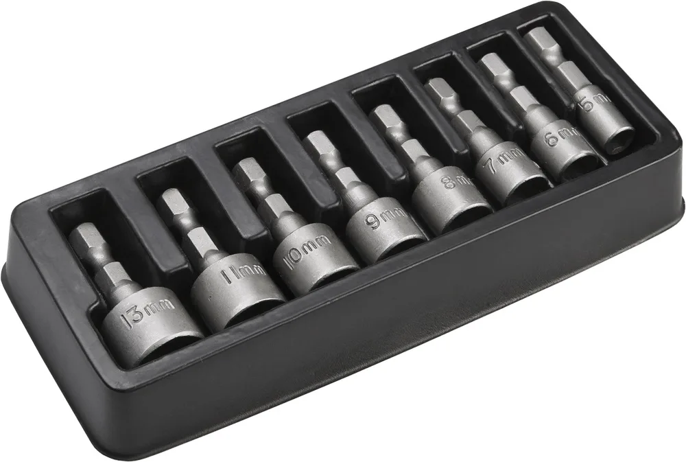 Набір торцевих головок TOPEX, 1/4", 5-13 мм, CrV, 8 шт.