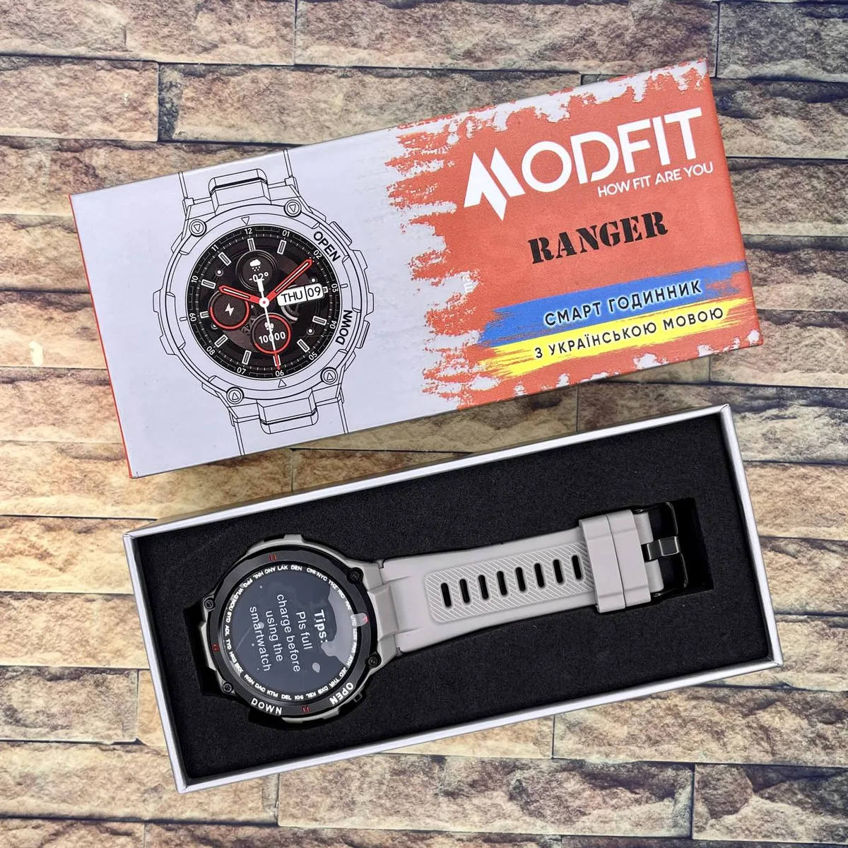 Умні годинники Modfit полімер сталь 36 мм сірі