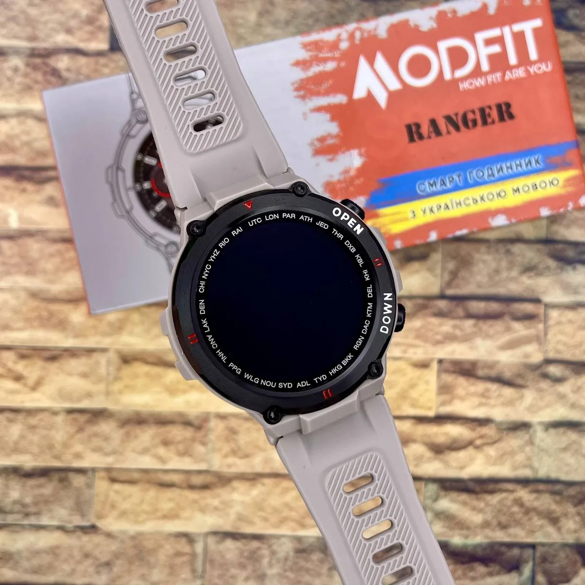 Умні годинники Modfit полімер сталь 36 мм сірі