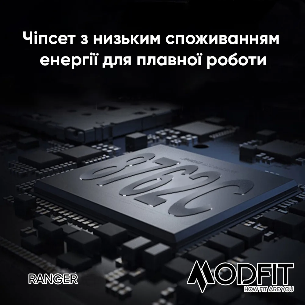 Умні годинники Modfit полімер сталь 36 мм сірі