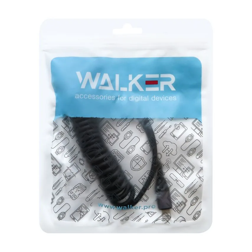 Кабель USB WALKER Type-C to Lightning 1м силікон чорний 27W