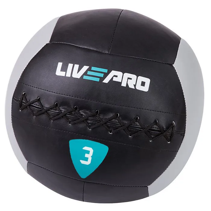 М'яч для кросфіту LivePro уретан 3кг чорний сірий