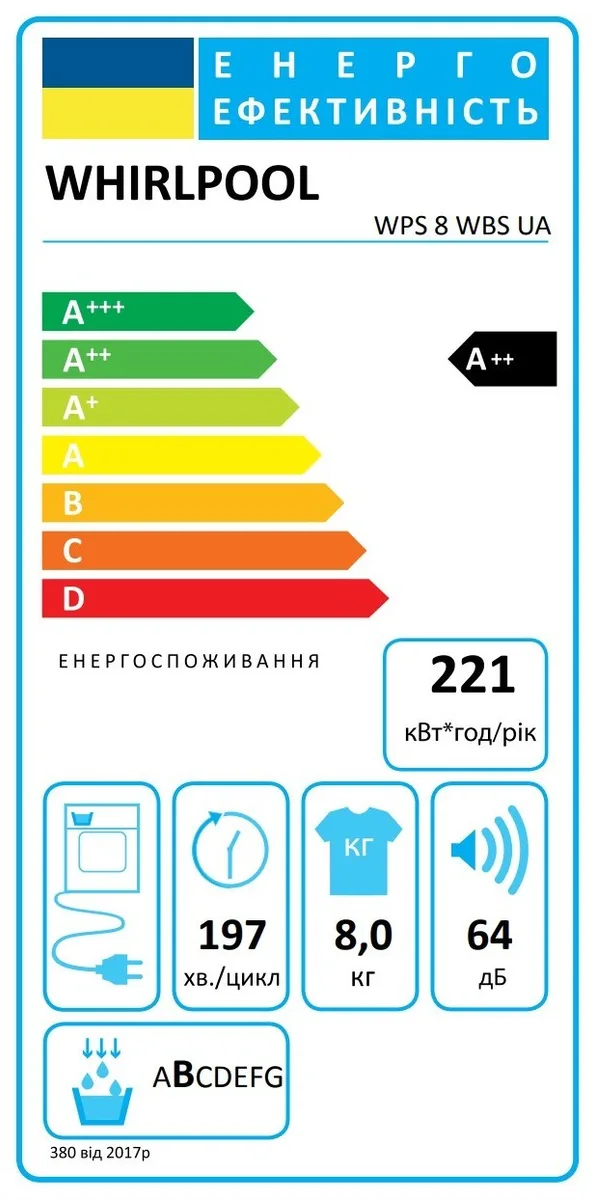 Сушильна машина Whirlpool 8кг з тепловим насосом для білизни з дисплеєм та чорним люком
