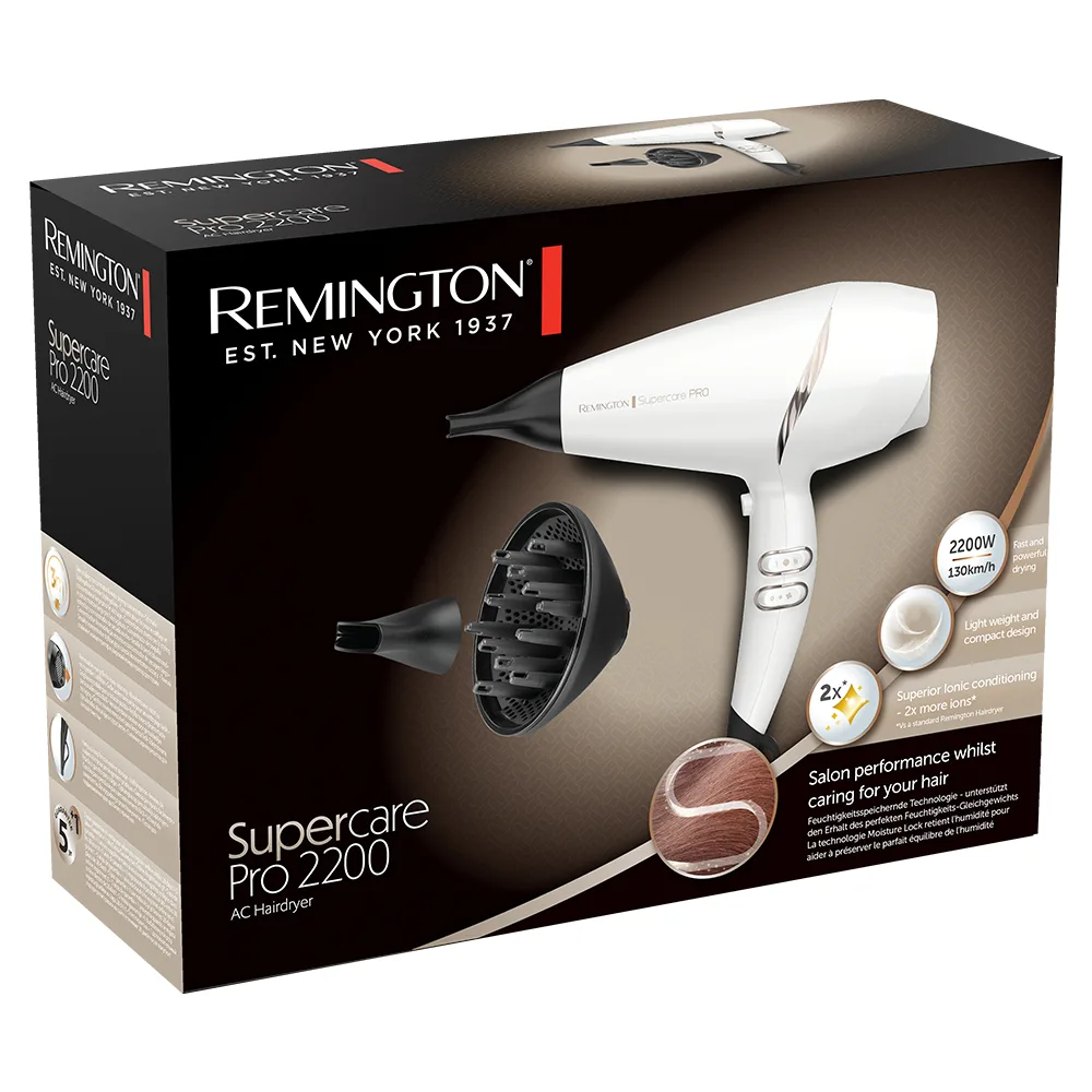 Фен Remington 2200 Вт Белый с ионизацией и диффузором
