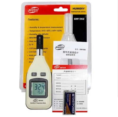 Термогигрометр Benetech GM1362 0-100% -30-70°C пластиковый карманный черный
