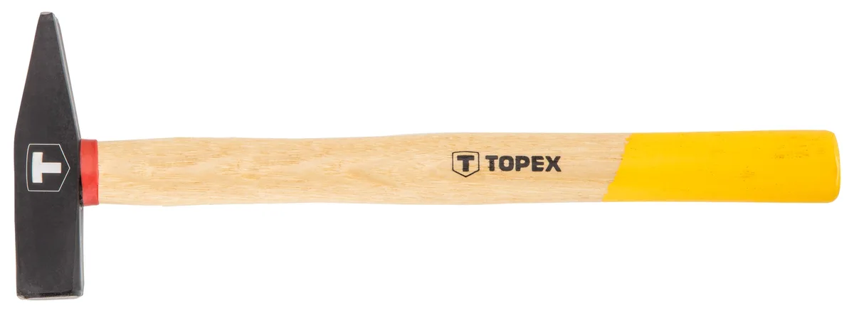 Слюсарний молоток TOPEX 200г, 28 см, з дерев'яною ручкою.