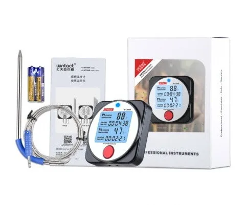 Термометр для барбекю двоканальний WINTACT WT308A Bluetooth нержавіюча сталь -40-300°C