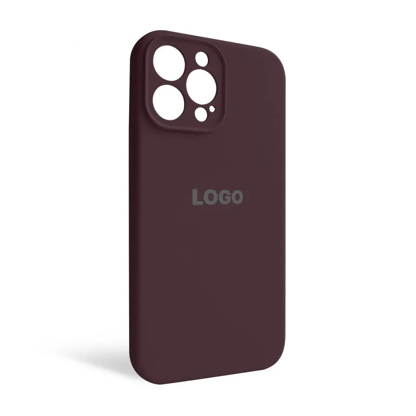 Чохол Silicone Case для Apple iPhone 13 Pro Max силікон бордовий закрита камера