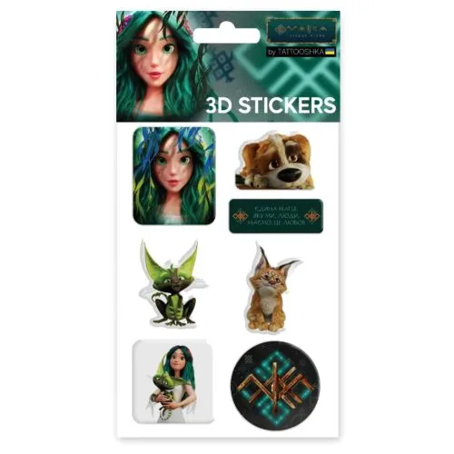Набір 3D стікерів Tattooshka Герої світу Мавки для ноутбука і телефону водонепроникні