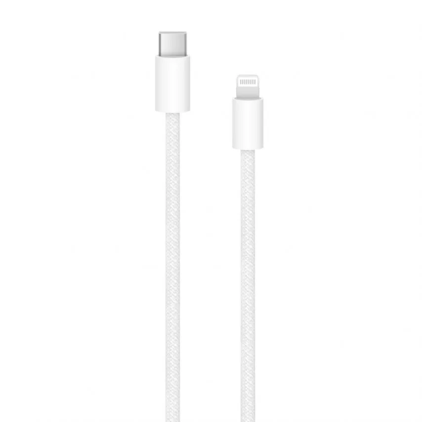 Кабель USB Type-C to Lightning 30W 2м Тканинний Білий