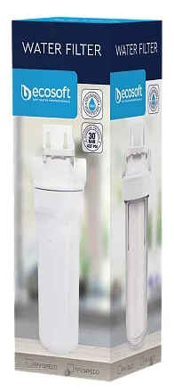 Фільтр для води Ecosoft 10", з'єднання 3/4, з картриджем з поліпропілену.